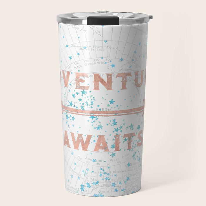 Adventure Awaits Rose Gold Travel Mug Gallery Image 1