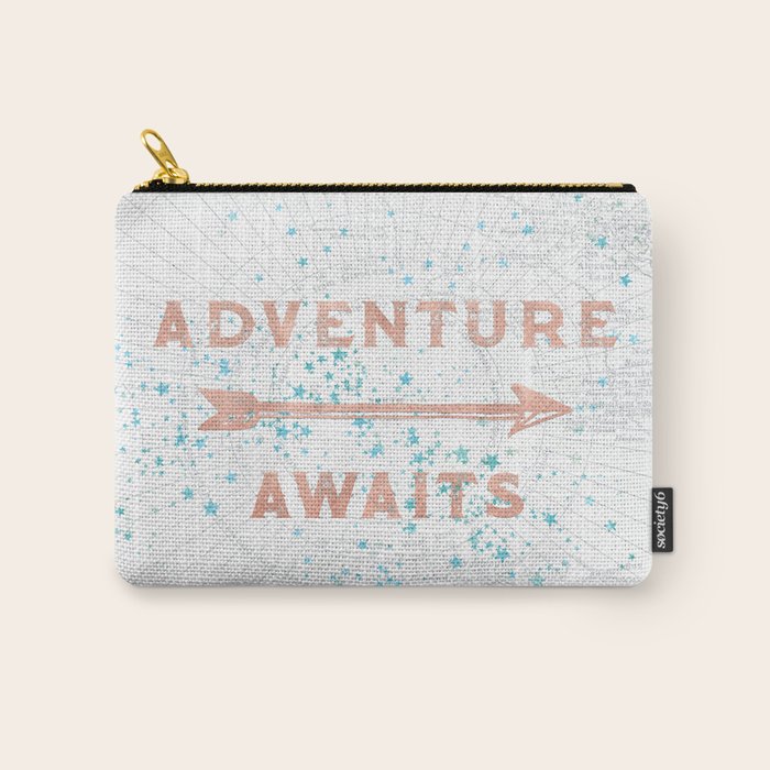 Adventure Awaits Rose Gold Carry All Pouch Gallery Image 1