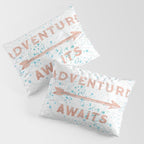 Adventure Awaits Rose Gold Pillow Sham Gallery Image 3