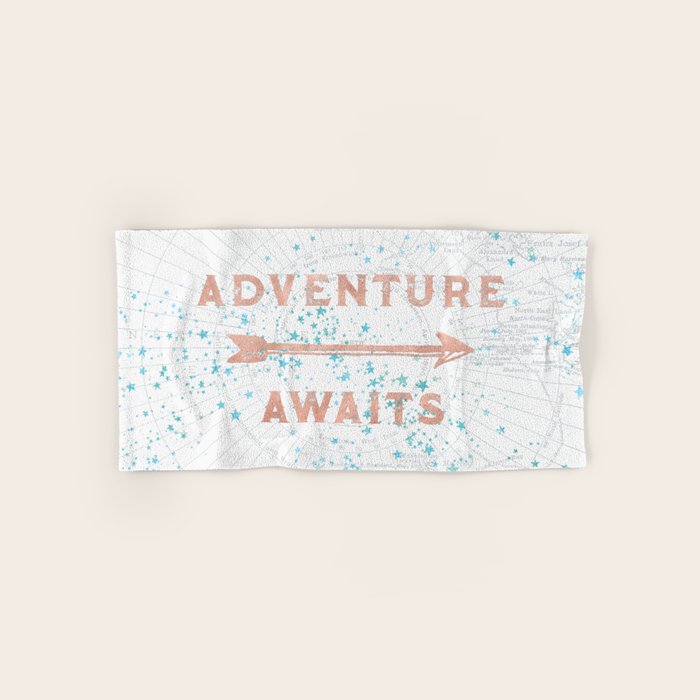 Adventure Awaits Rose Gold Bath Towel Gallery Image 1
