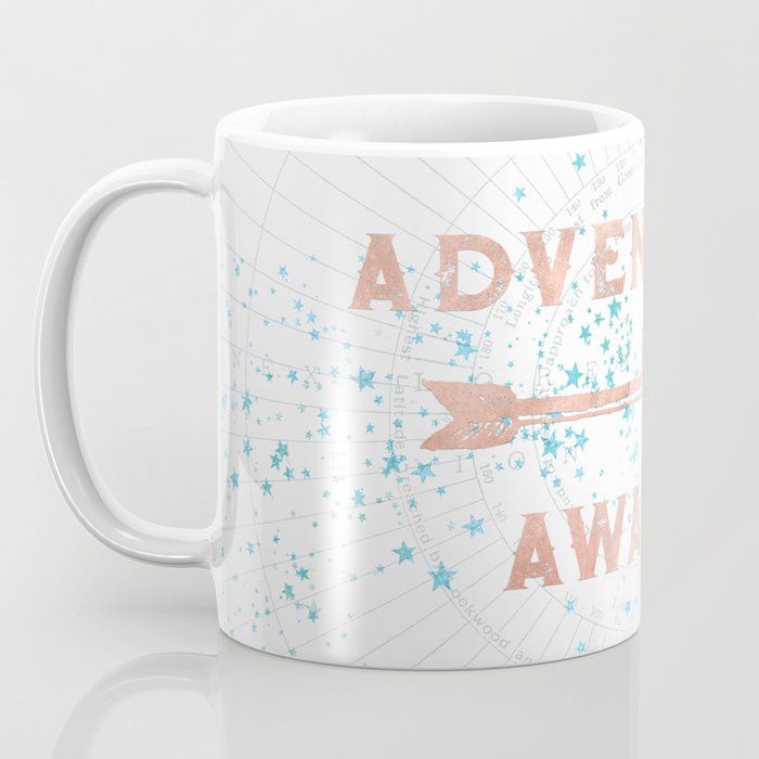 Adventure Awaits Rose Gold Coffee Mug Gallery Image 3