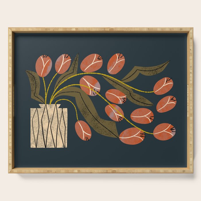 Spilling Red Tulips Serving Tray Gallery Image 1