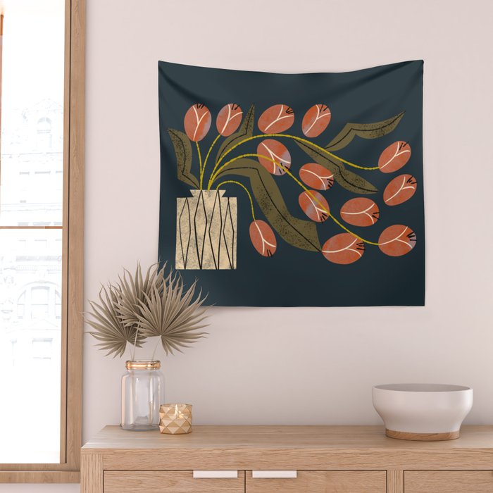 Spilling Red Tulips Wall Tapestry Gallery Image 2