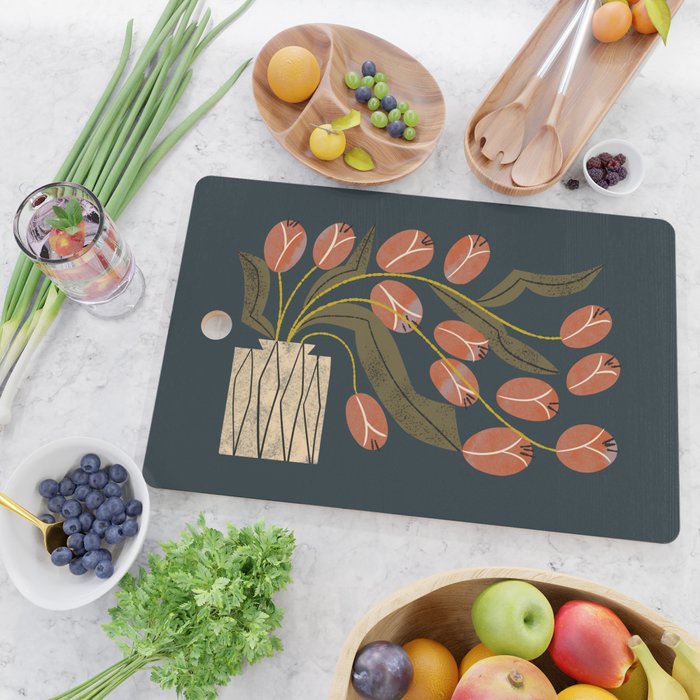 Spilling Red Tulips Cutting Board Gallery Image 2