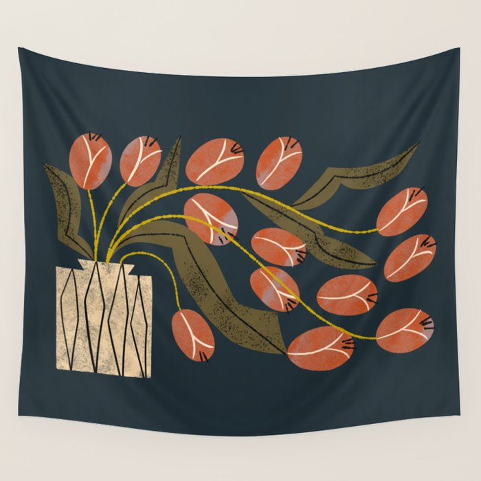 Spilling Red Tulips Wall Tapestry Gallery Image 4