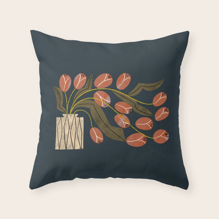 Spilling Red Tulips Throw Pillow Gallery Image 1