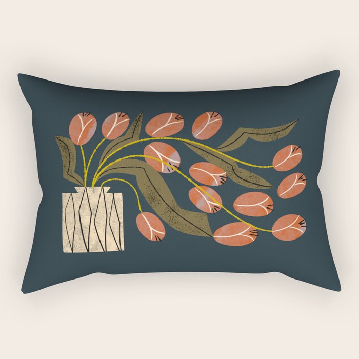 Spilling Red Tulips Rectangular Pillow Gallery Image 1