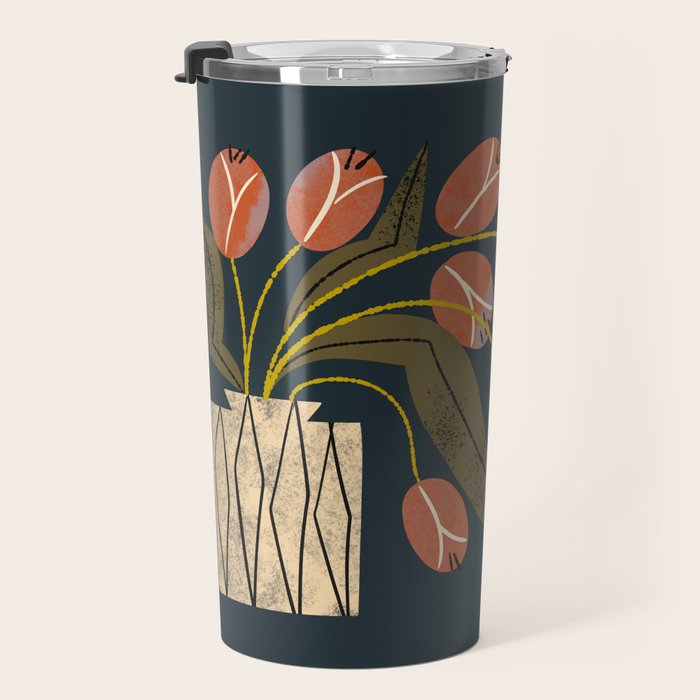 Spilling Red Tulips Travel Mug Gallery Image 3