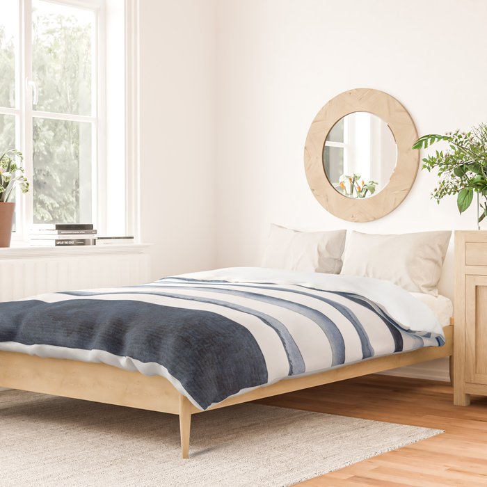 Stripes | Watercolor Pattern Duvet Cover Gallery Image 2