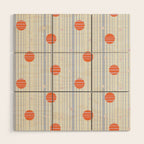 Dots and Vertical Stripes in Orange and Lavender - Playful Geometrics Wood Wall Art Gallery Image 1