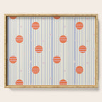 Dots and Vertical Stripes in Orange and Lavender - Playful Geometrics Serving Tray Gallery Image 1