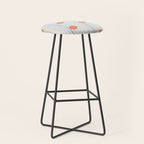 Dots and Vertical Stripes in Orange and Lavender - Playful Geometrics Stool Gallery Image 1