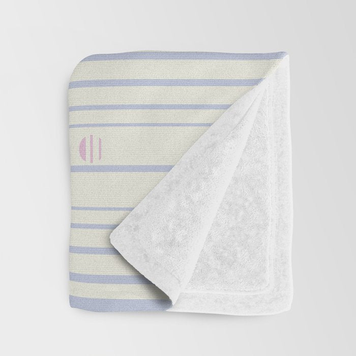 Dots and Vertical Stripes in Orange and Lavender - Playful Geometrics Throw Blanket Gallery Image 3