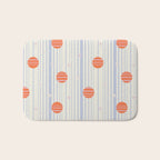 Dots and Vertical Stripes in Orange and Lavender - Playful Geometrics Bath Mat Gallery Image 1