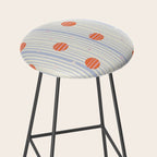 Dots and Vertical Stripes in Orange and Lavender - Playful Geometrics Stool Gallery Image 2