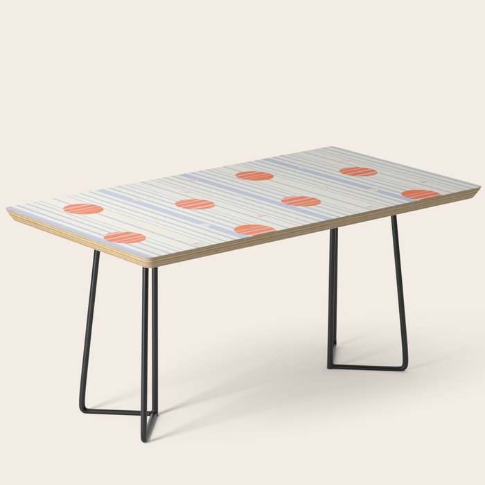 Dots and Vertical Stripes in Orange and Lavender - Playful Geometrics Coffee Table Gallery Image 1