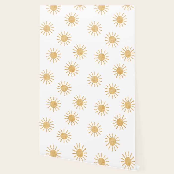Suns  - golden on white Wallpaper Gallery Image 2