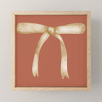 Bows & Ribbons Pattern LVIII Terracotta Orange Mini Art Print Gallery Image 1