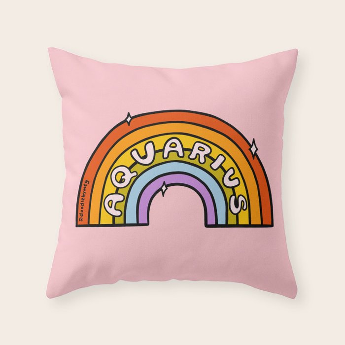 Aquarius Rainbow Throw Pillow Gallery Image 6