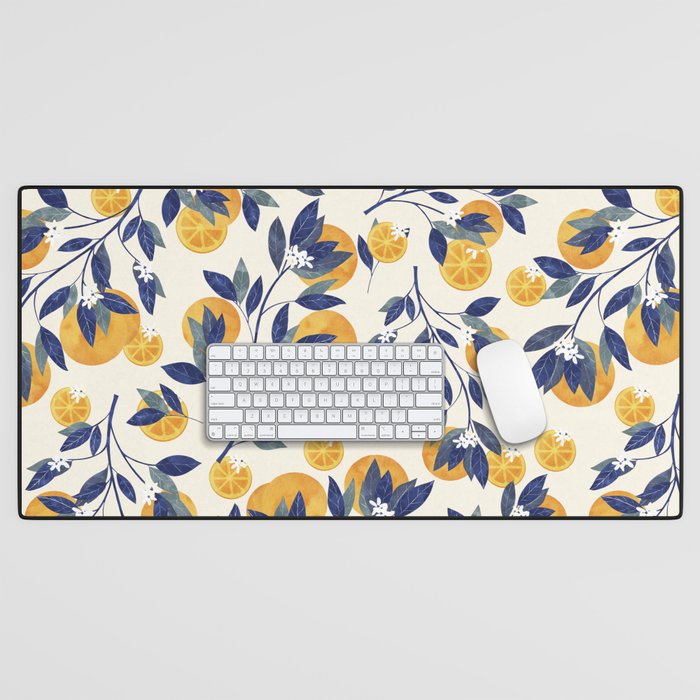 Mediterranean orange branch Desk Mat Gallery Image 1