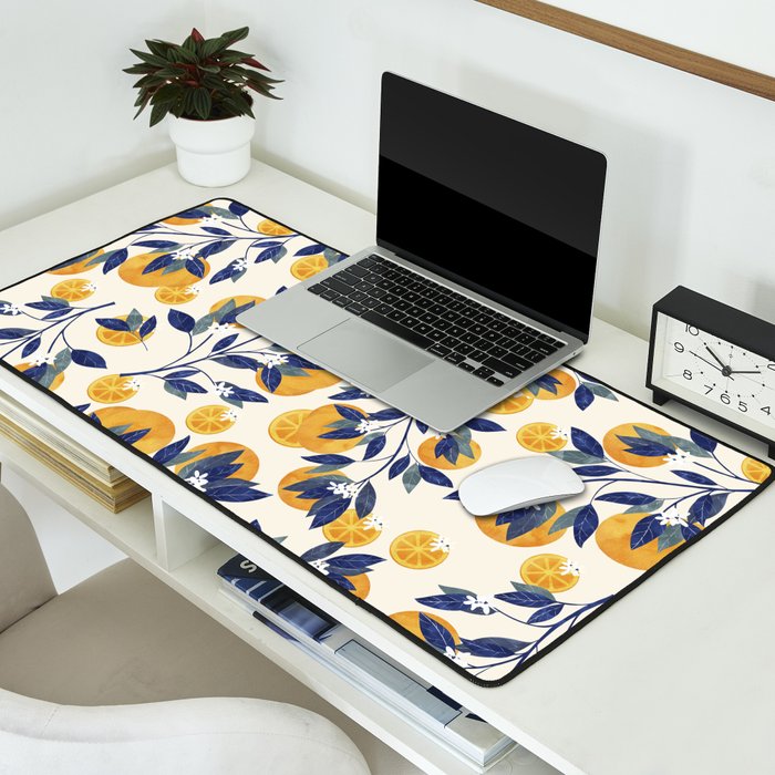 Mediterranean orange branch Desk Mat Gallery Image 2