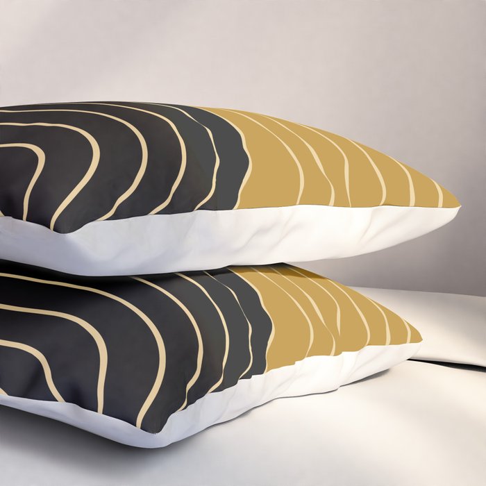 Two Tone Line Curvature IX Pillow Sham Gallery Image 3