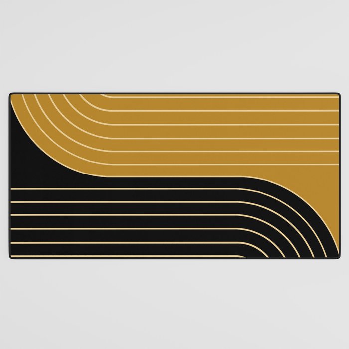Two Tone Line Curvature IX Desk Mat Gallery Image 3