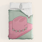 Pink And Green Colorful Cowboy Hat Duvet Cover Gallery Image 6