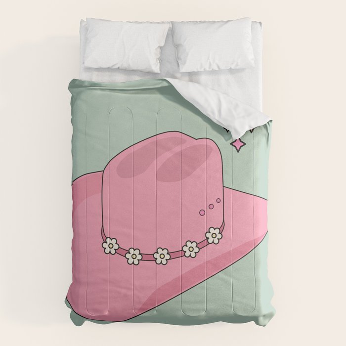 Pink And Green Colorful Cowboy Hat Comforter Gallery Image 6