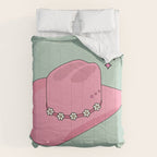 Pink And Green Colorful Cowboy Hat Comforter Gallery Image 6
