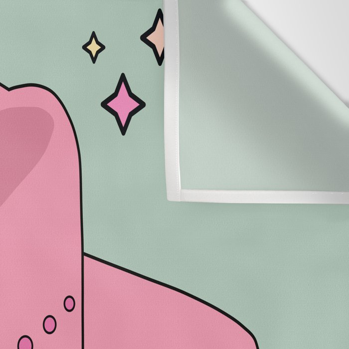 Pink And Green Colorful Cowboy Hat Wall Tapestry Gallery Image 3