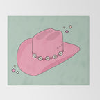 Pink And Green Colorful Cowboy Hat Throw Blanket Gallery Image 2