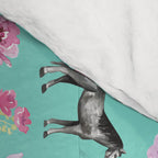 Aqua Horses and Flowers for Daybed Comforter Gallery Image 4