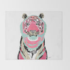Pink Tiger Throw Blanket Gallery Image 2