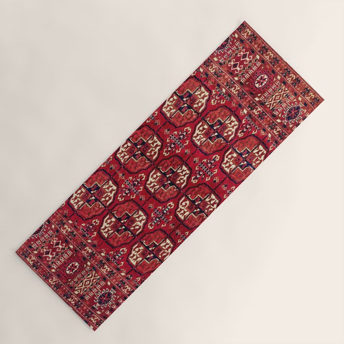 Tekke  Antique West Turkestan Rug Print Yoga Mat Gallery Image 1