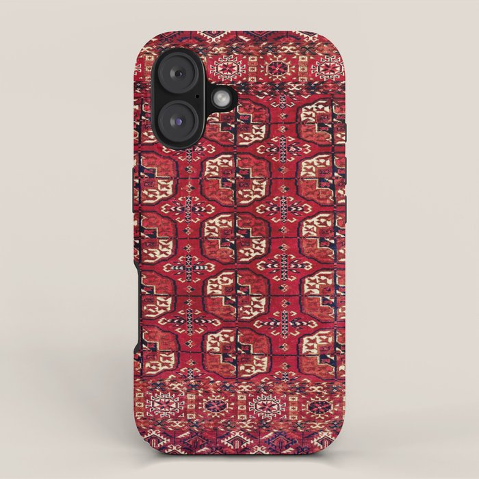 Tekke  Antique West Turkestan Rug Print iPhone Case Gallery Image 1