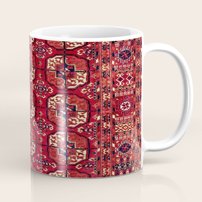 Tekke  Antique West Turkestan Rug Print Coffee Mug Gallery Image 1