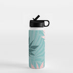 Summer, Pineapple Art, Pink, Turquoise, Teal Water Bottle Gallery Image 1