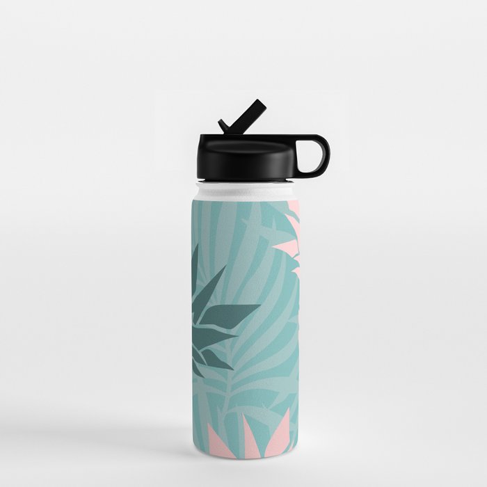 Summer, Pineapple Art, Pink, Turquoise, Teal Water Bottle Gallery Image 1