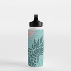 Summer, Pineapple Art, Pink, Turquoise, Teal Water Bottle Gallery Image 3