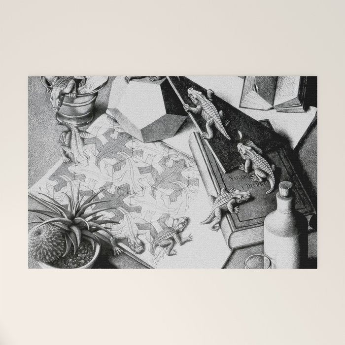MC Escher Reptiles 1943 Artwork for Posters Prints Tshirts Men Women Kids Welcome Mat Gallery Image 1
