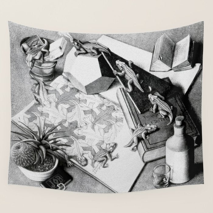 MC Escher Reptiles 1943 Artwork for Posters Prints Tshirts Men Women Kids Wall Tapestry Gallery Image 4