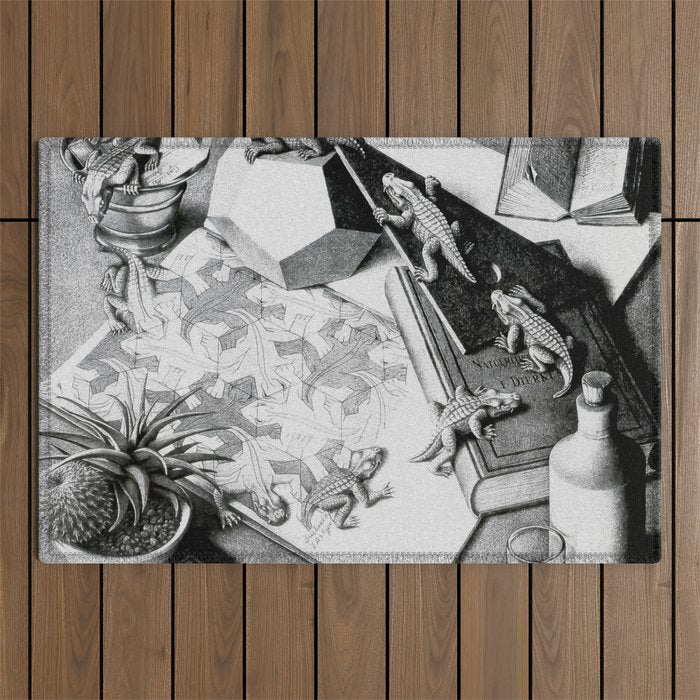 MC Escher Reptiles 1943 Artwork for Posters Prints Tshirts Men Women Kids Outdoor Rug Gallery Image 1
