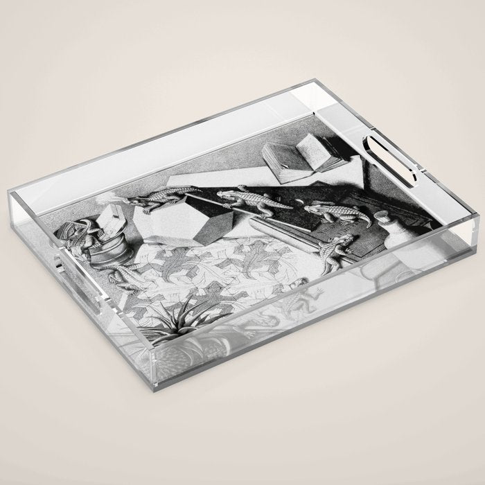 MC Escher Reptiles 1943 Artwork for Posters Prints Tshirts Men Women Kids Acrylic Tray Gallery Image 1