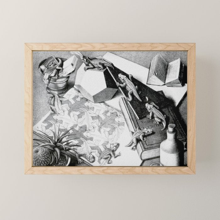 MC Escher Reptiles 1943 Artwork for Posters Prints Tshirts Men Women Kids Mini Art Print Gallery Image 1