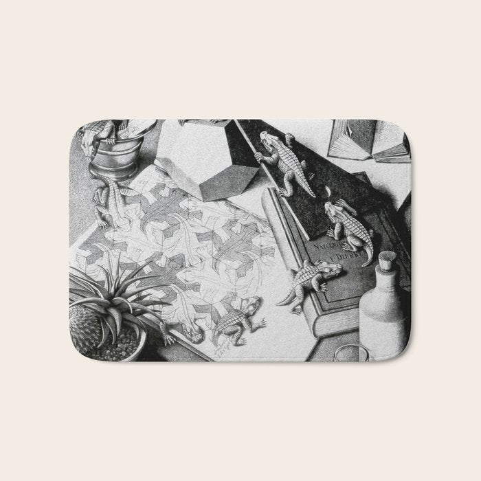 MC Escher Reptiles 1943 Artwork for Posters Prints Tshirts Men Women Kids Bath Mat Gallery Image 1