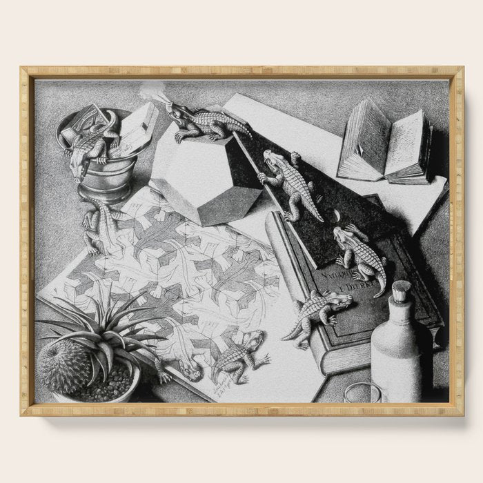 MC Escher Reptiles 1943 Artwork for Posters Prints Tshirts Men Women Kids Serving Tray Gallery Image 1
