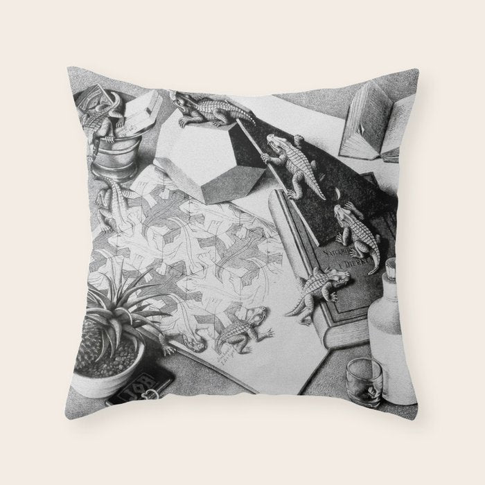 MC Escher Reptiles 1943 Artwork for Posters Prints Tshirts Men Women Kids Throw Pillow Gallery Image 1