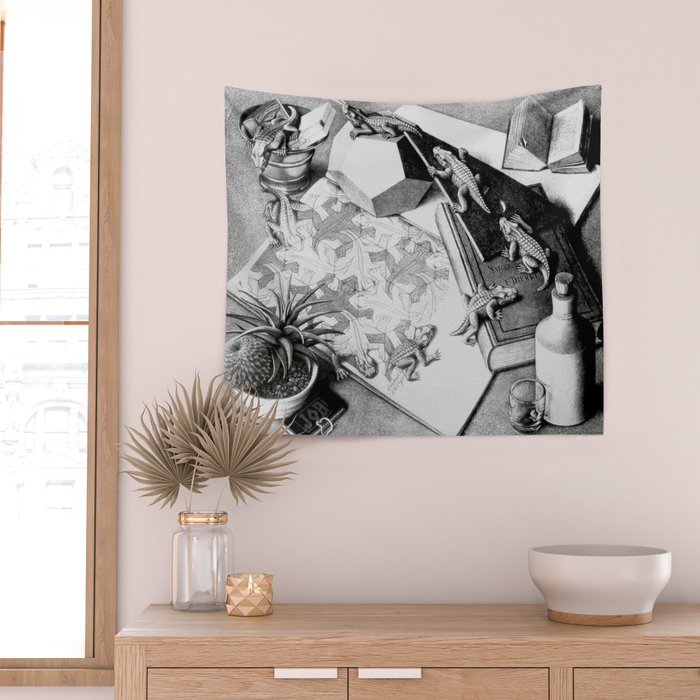 MC Escher Reptiles 1943 Artwork for Posters Prints Tshirts Men Women Kids Wall Tapestry Gallery Image 2