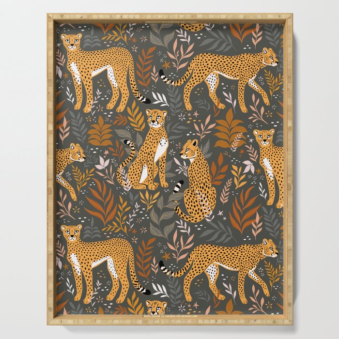 Wild Cheetah Pattern II - Autumn Serving Tray Gallery Image 1
